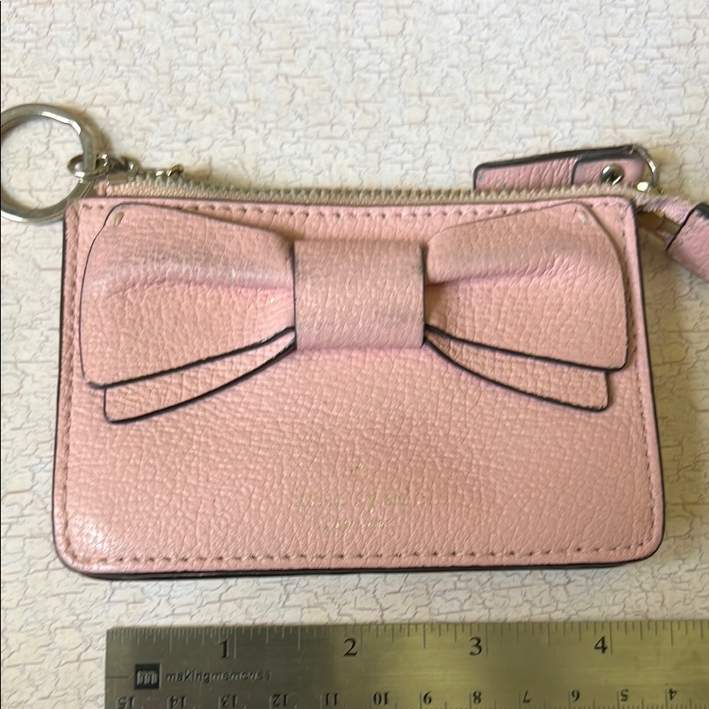 Kate Spade Pink Bow Leather Wristlet